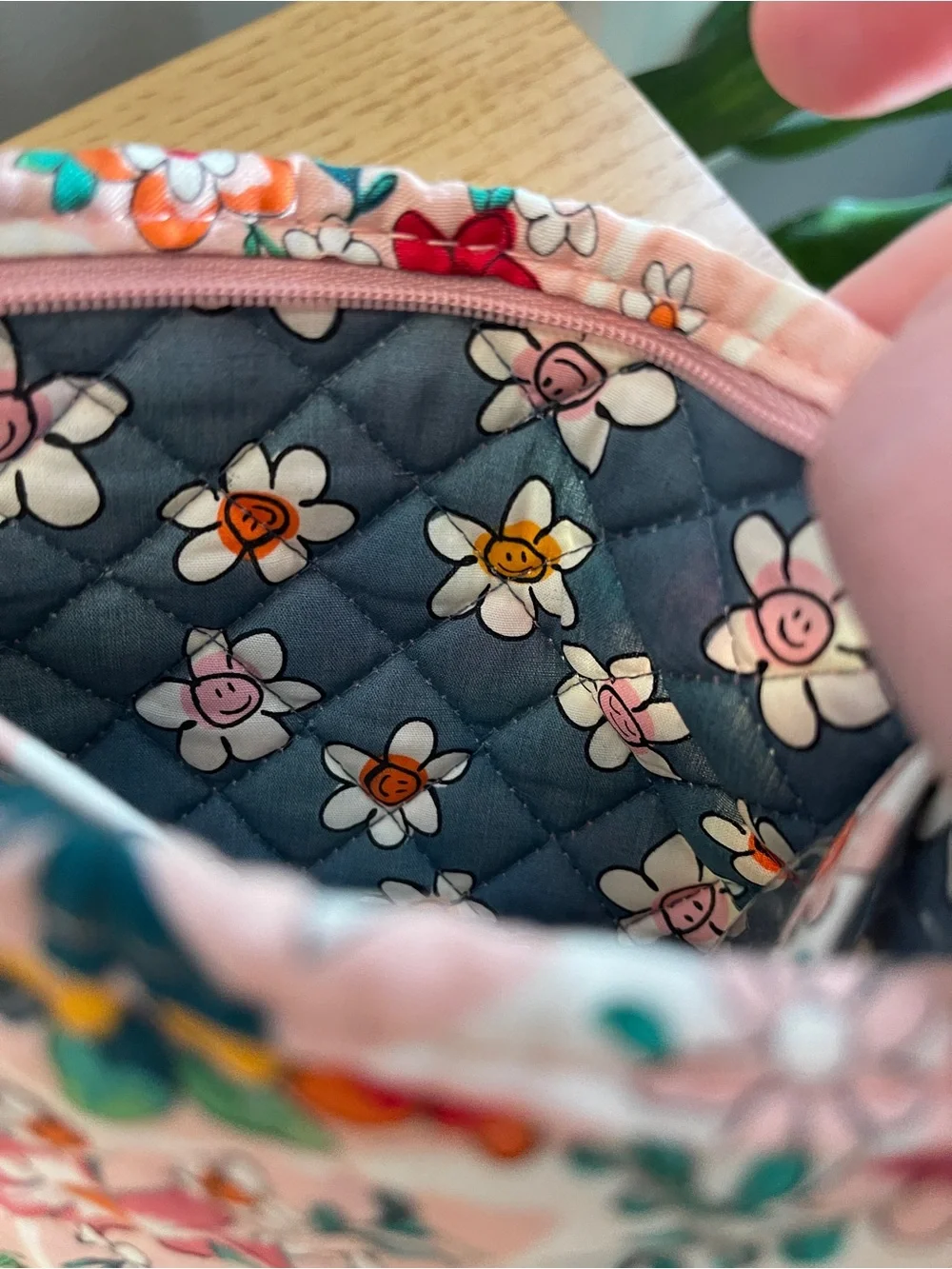 Vera Bradley Quilted Recycled Cotton Cosmetic Pouch
